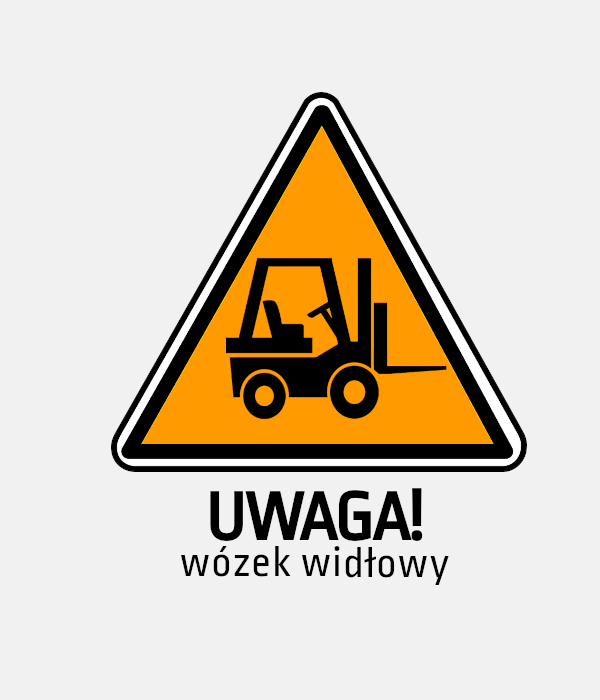 Baner LGSMaximal wozki widlowe UWAGA Wozek 600x700